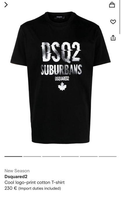 DSquared2 Suburbans Logo-Print Herren T-Shirt Weiß