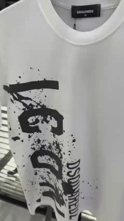 DSquared2 Icon Splash Front Logo-Print Herren T-Shirts Schwarz