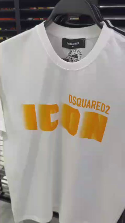 DSquared2 Icon Blur-Print Logo Herren T-Shirts Weiß